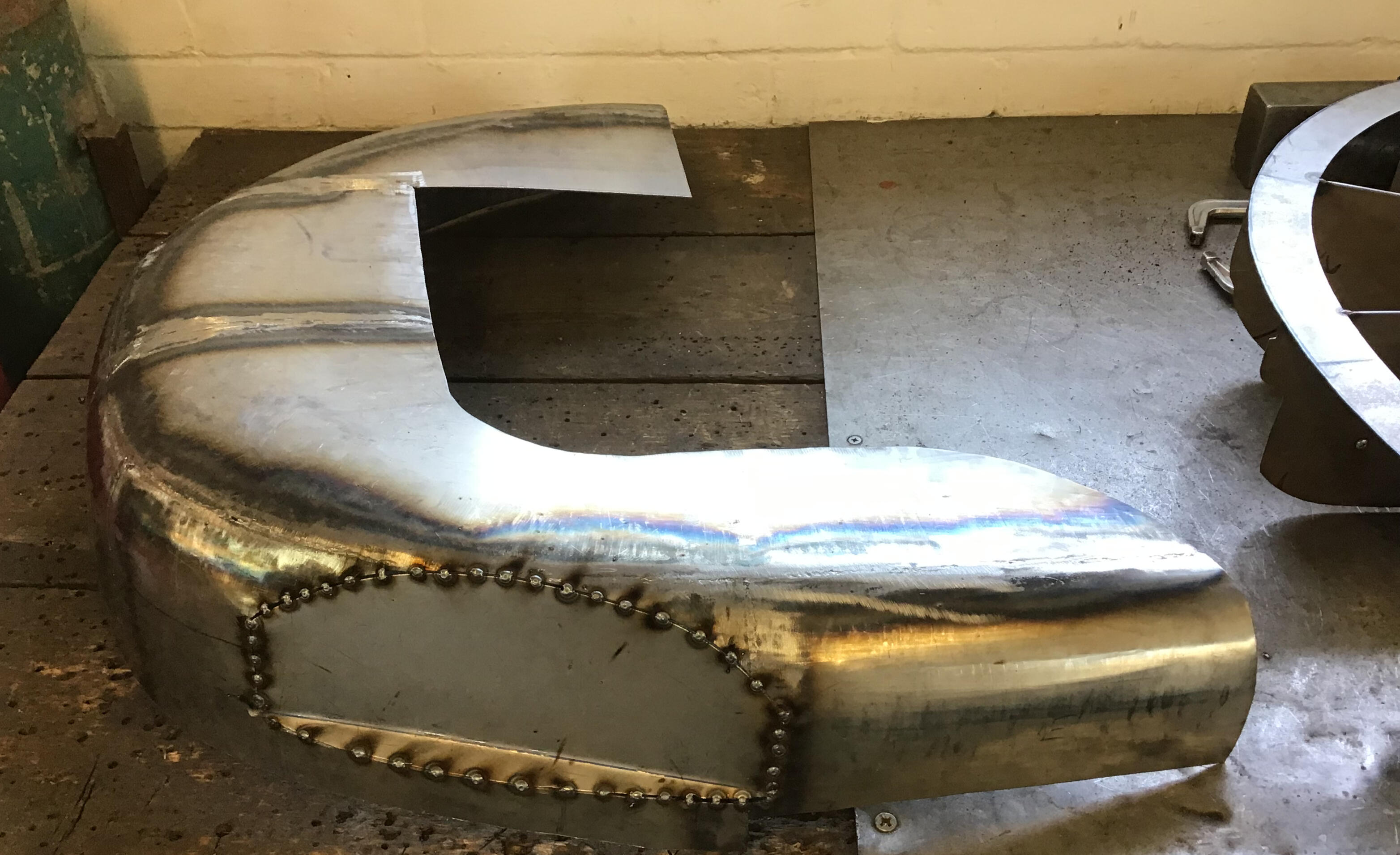 In-process fabrication of Austin Healey 3000 Rear wheel arch